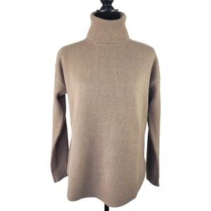 Splendid women’s tan color 100% cashmere turtleneck sweater size XS
